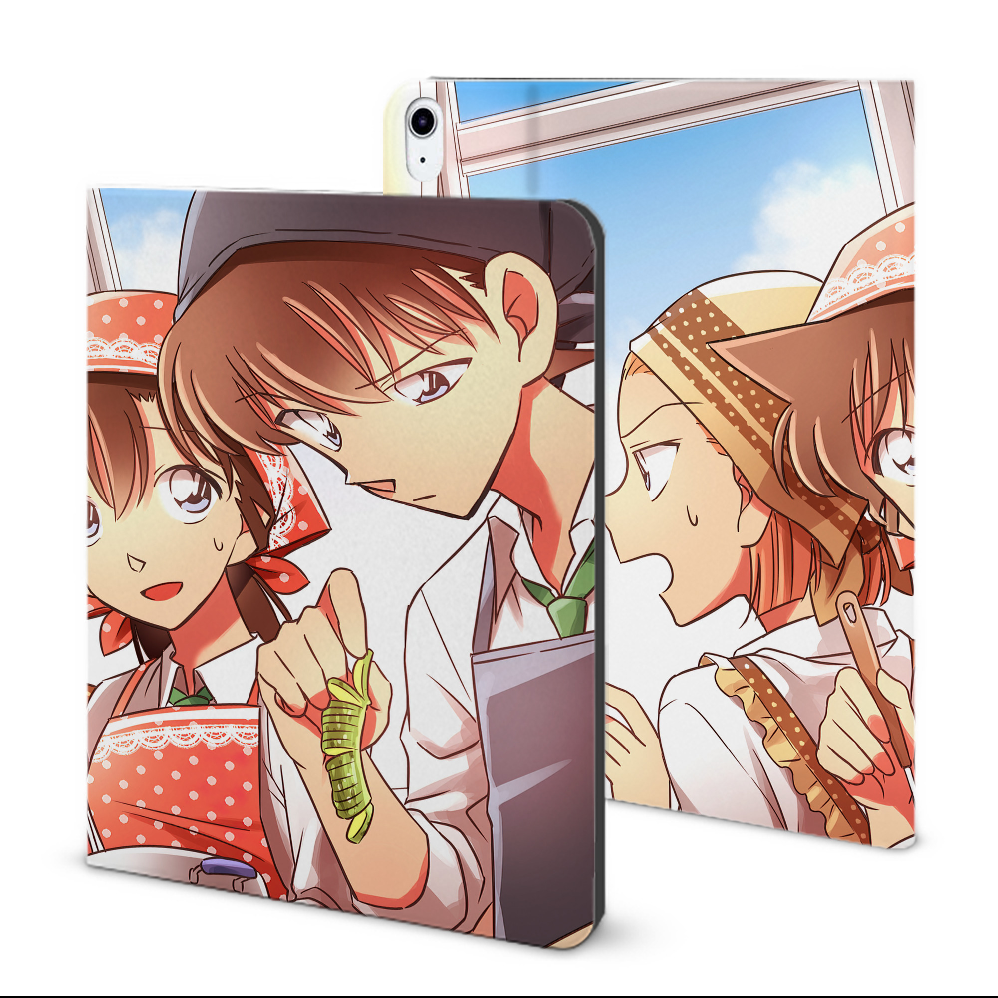 （画像用） 名探偵コナン Detective Conan IPad ケース ブック型 PUレザー TPU 耐衝撃 軽量 薄型 ペン収納なし 全面保護 IPad 各モデル対応